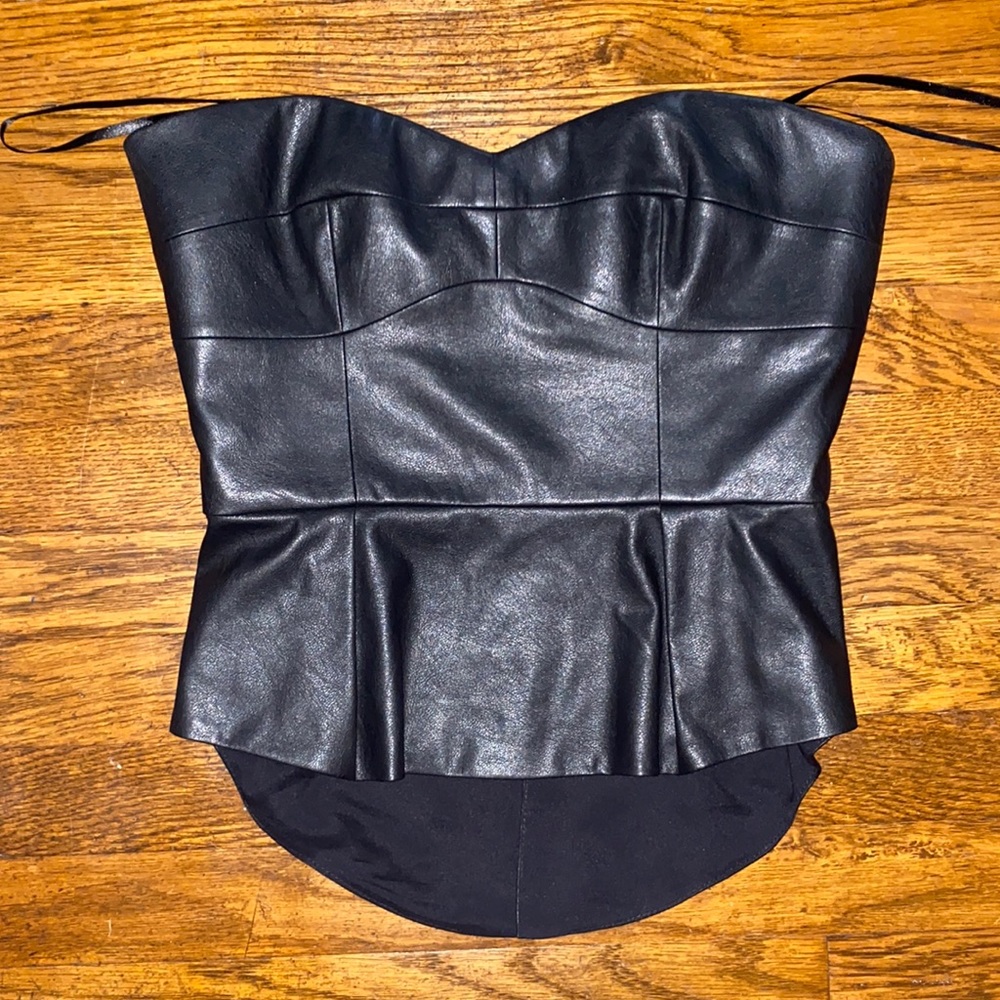 BCBG MAXAZRIA “leather” bustier.  Noemi style